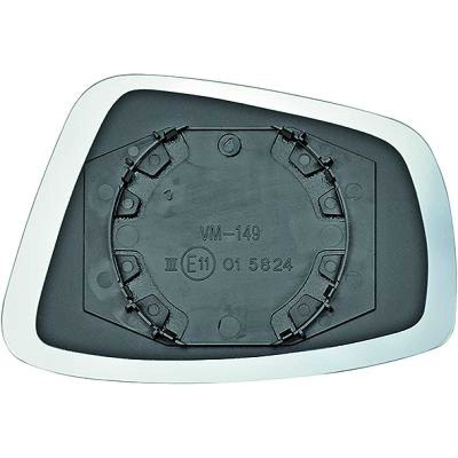 Vidro de espelho, espelho retrovisor exterior Direito para Volkswagen Up! 11-16