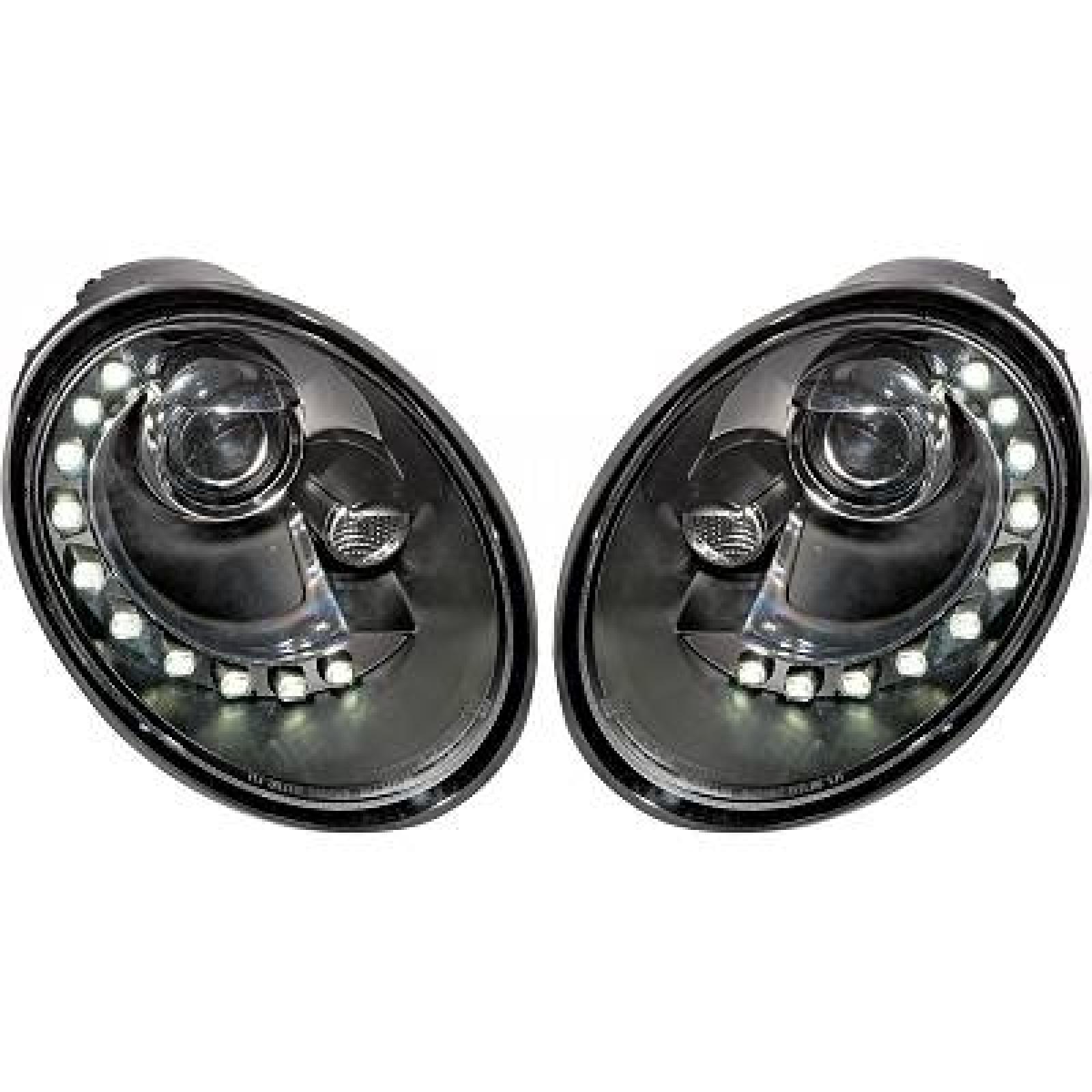 Jogo de faróis principais para Volkswagen New Beetle 98-11