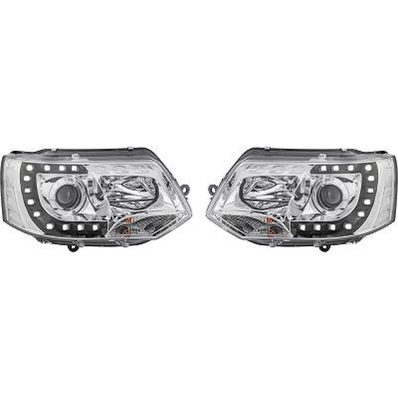 Jogo de faróis principais para Volkswagen T5 Multivan/Caravelle 09-15