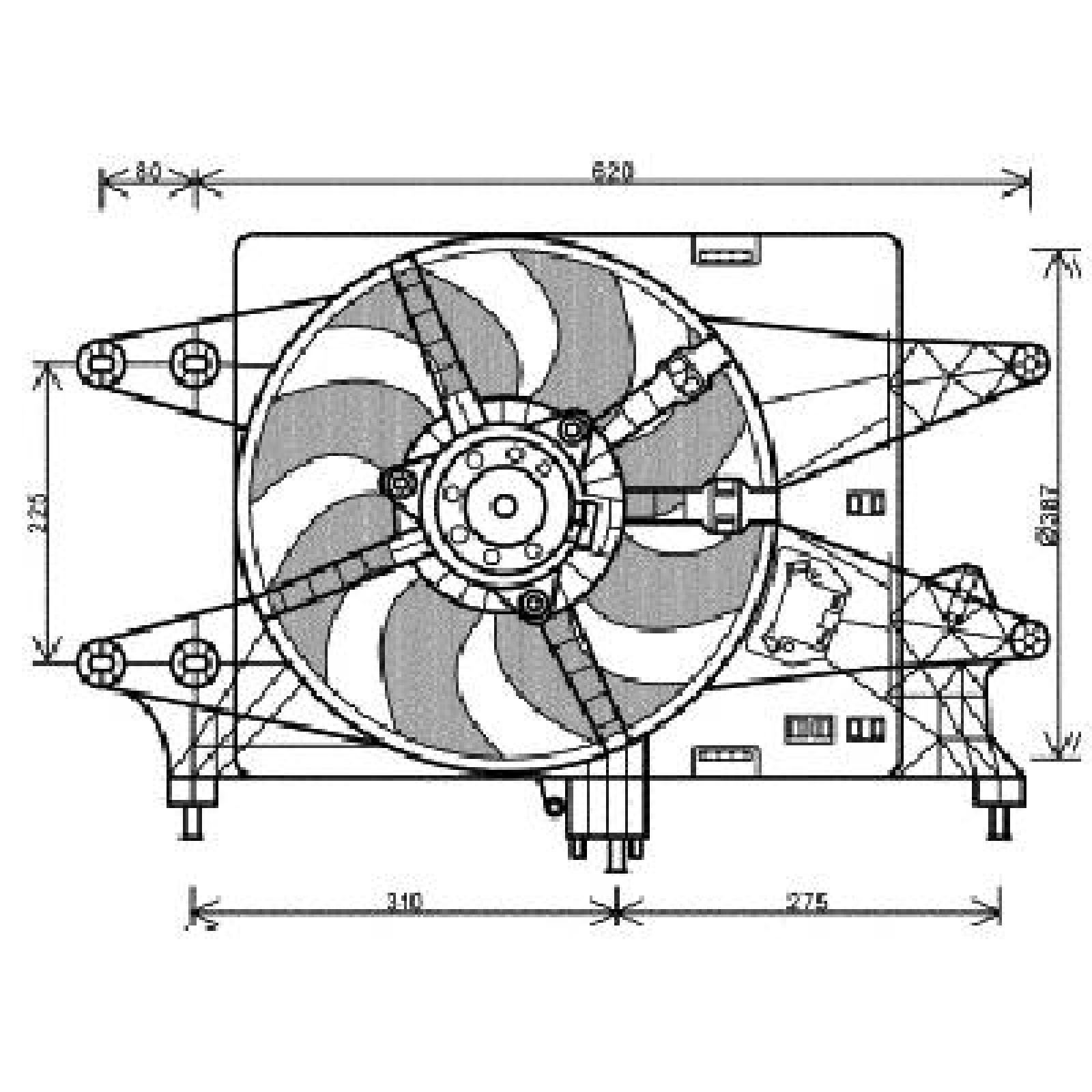 Ventilador, refrigeração do motor para Fiat Doblo 05-10