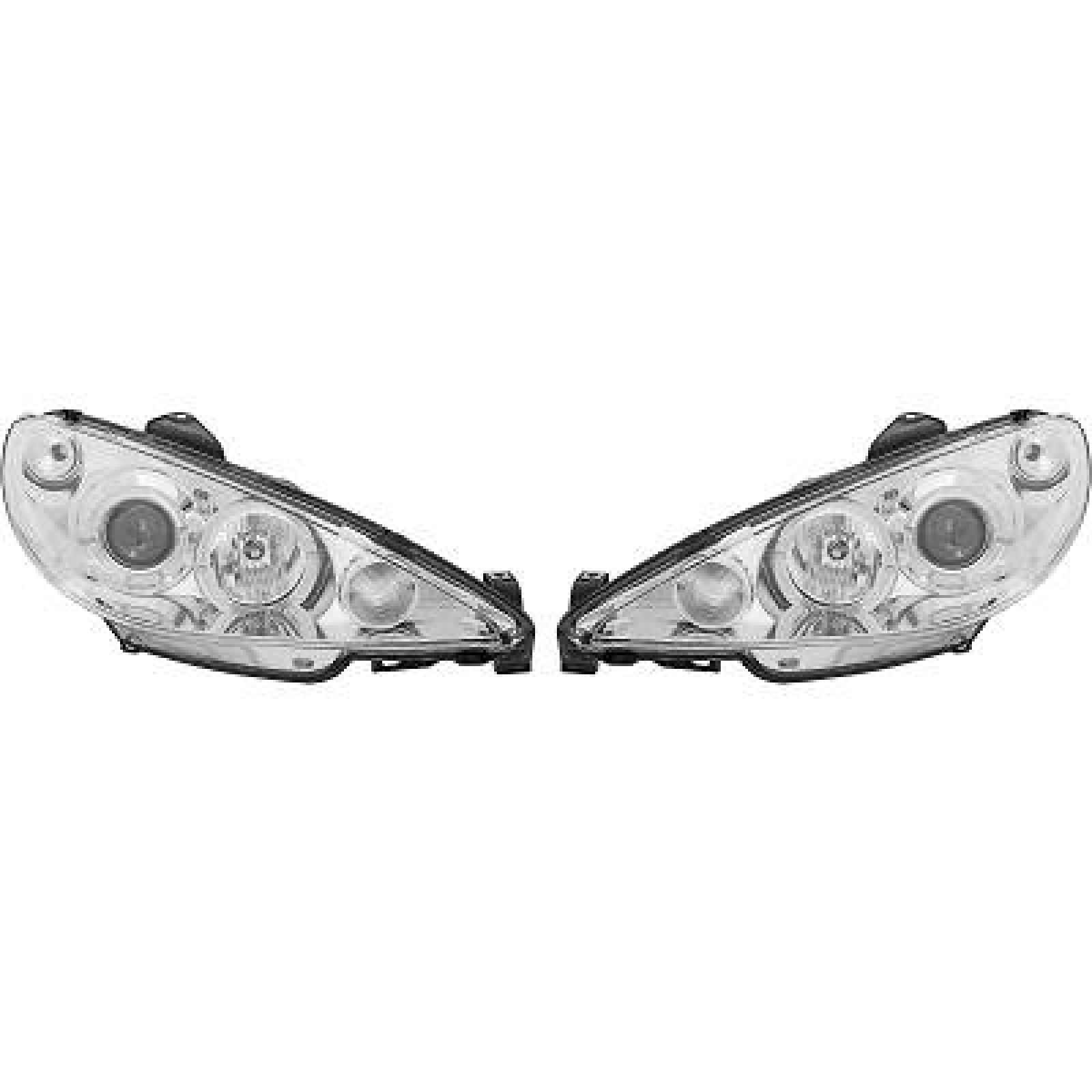 Jogo de faróis principais para Peugeot 206/206CC 98-08