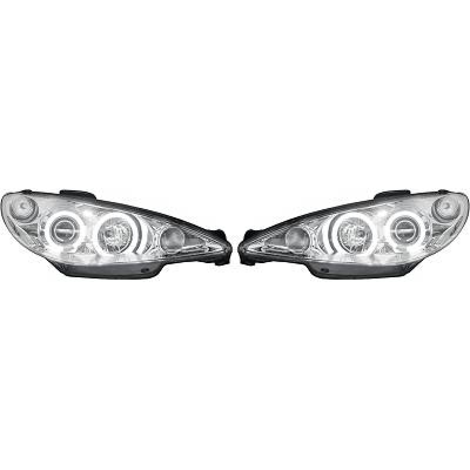 Jogo de faróis principais para Peugeot 206/206CC 98-06