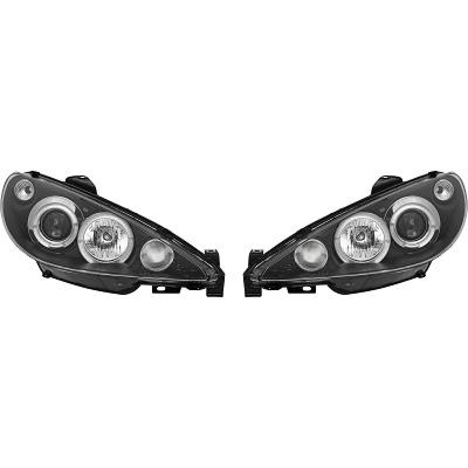 Jogo de faróis principais para Peugeot 206/206CC 98-08