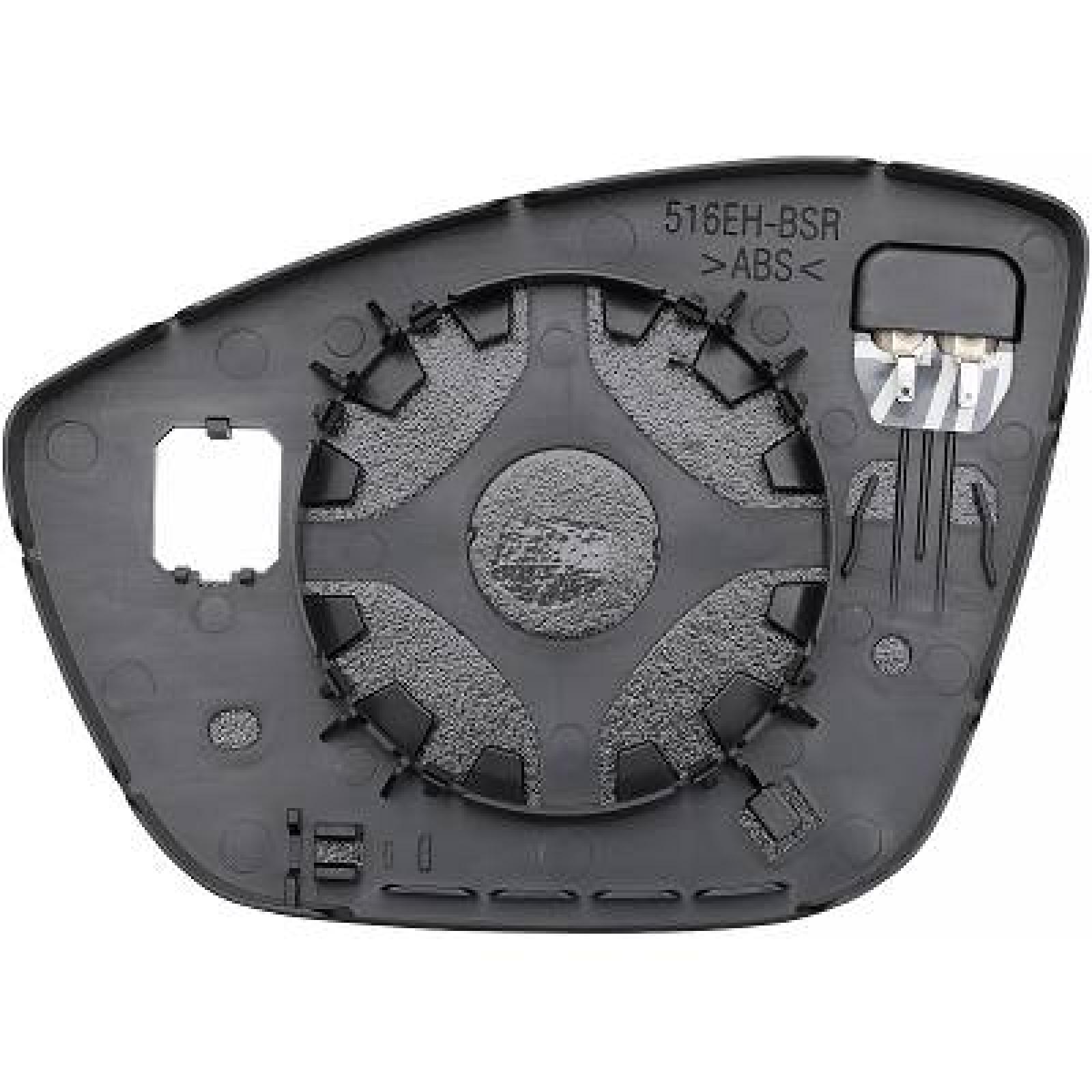 Vidro de espelho, espelho retrovisor exterior Direito para Peugeot 208 II 19->>