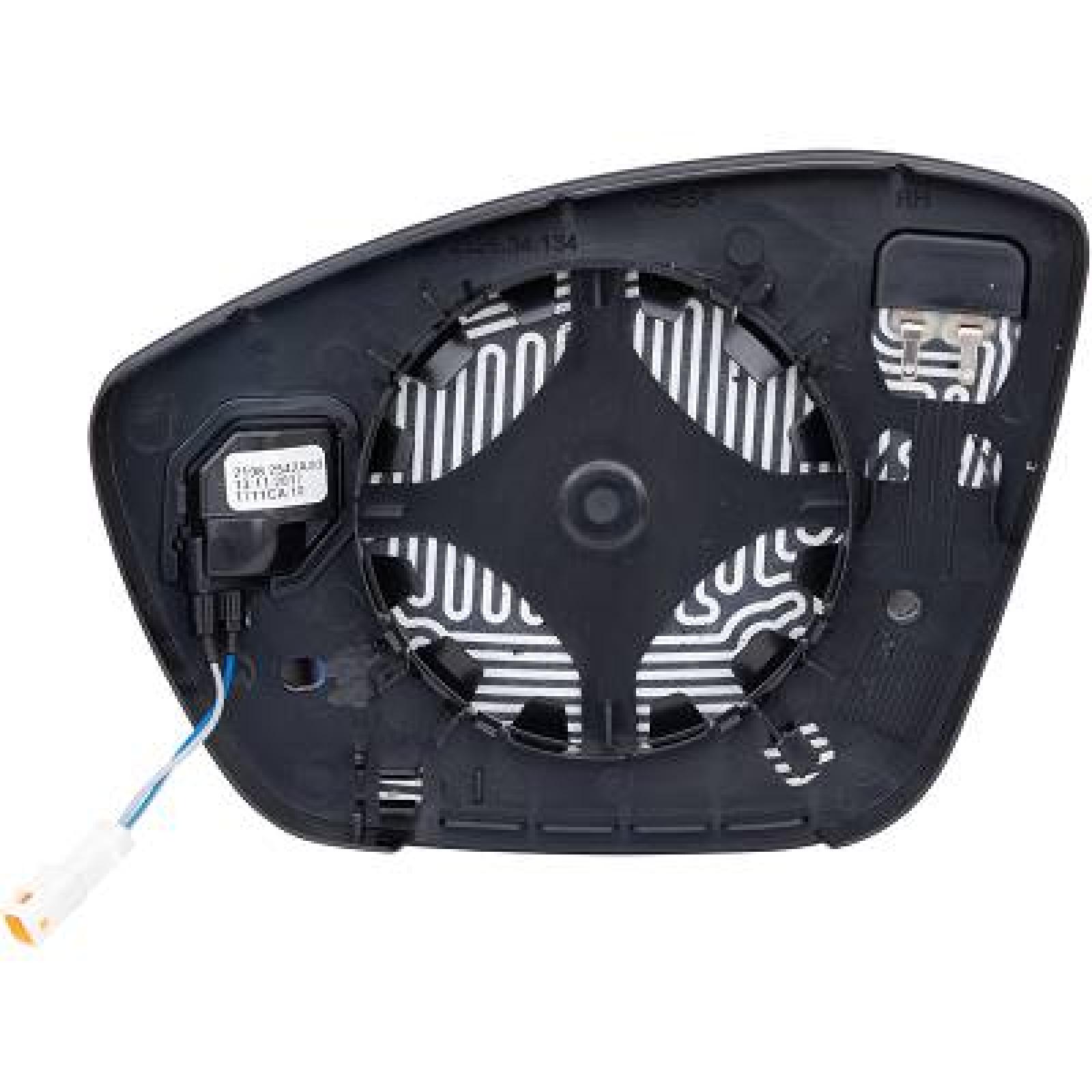 Vidro de espelho, espelho retrovisor exterior Direito para Peugeot 208 24->>