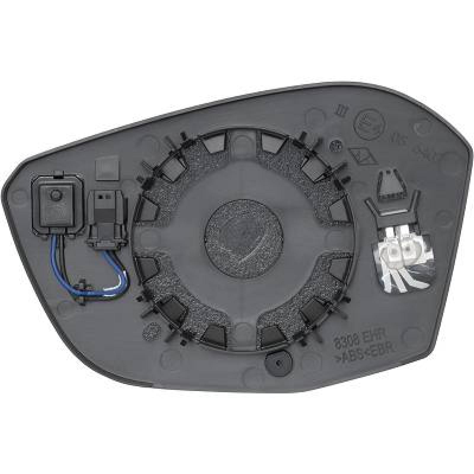 Vidro de espelho, espelho retrovisor exterior Direito para Peugeot 408 22->>