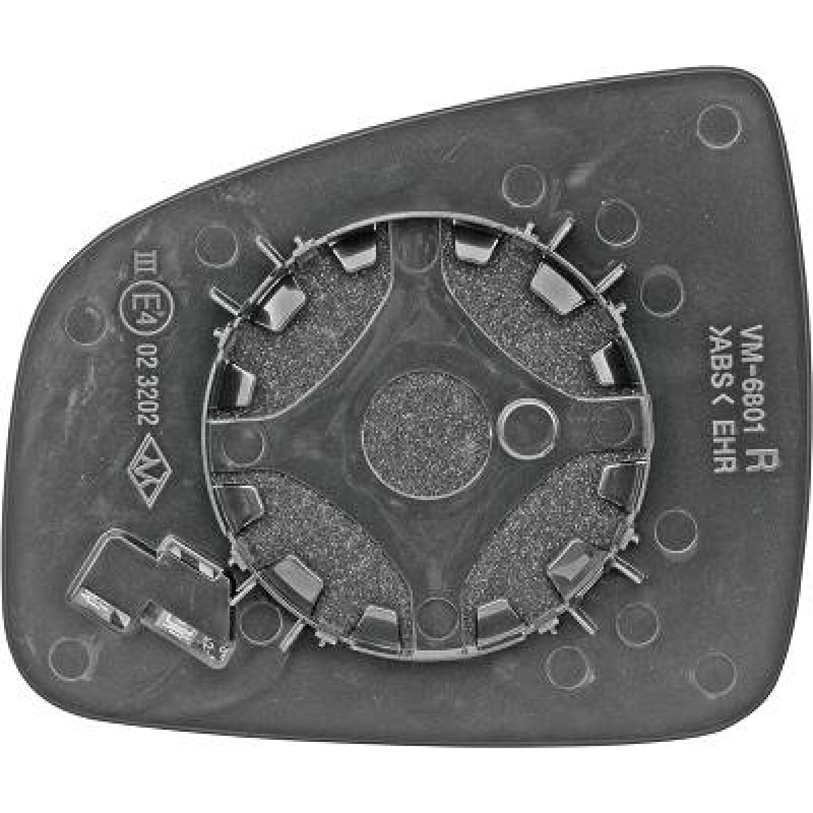 Vidro de espelho, espelho retrovisor exterior Direito para Dacia Logan Berlina/Carrinha MCV Pickup 08-13