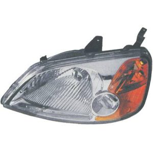 Farol principal Esquerdo para Honda Civic 2/4 portas 01-03