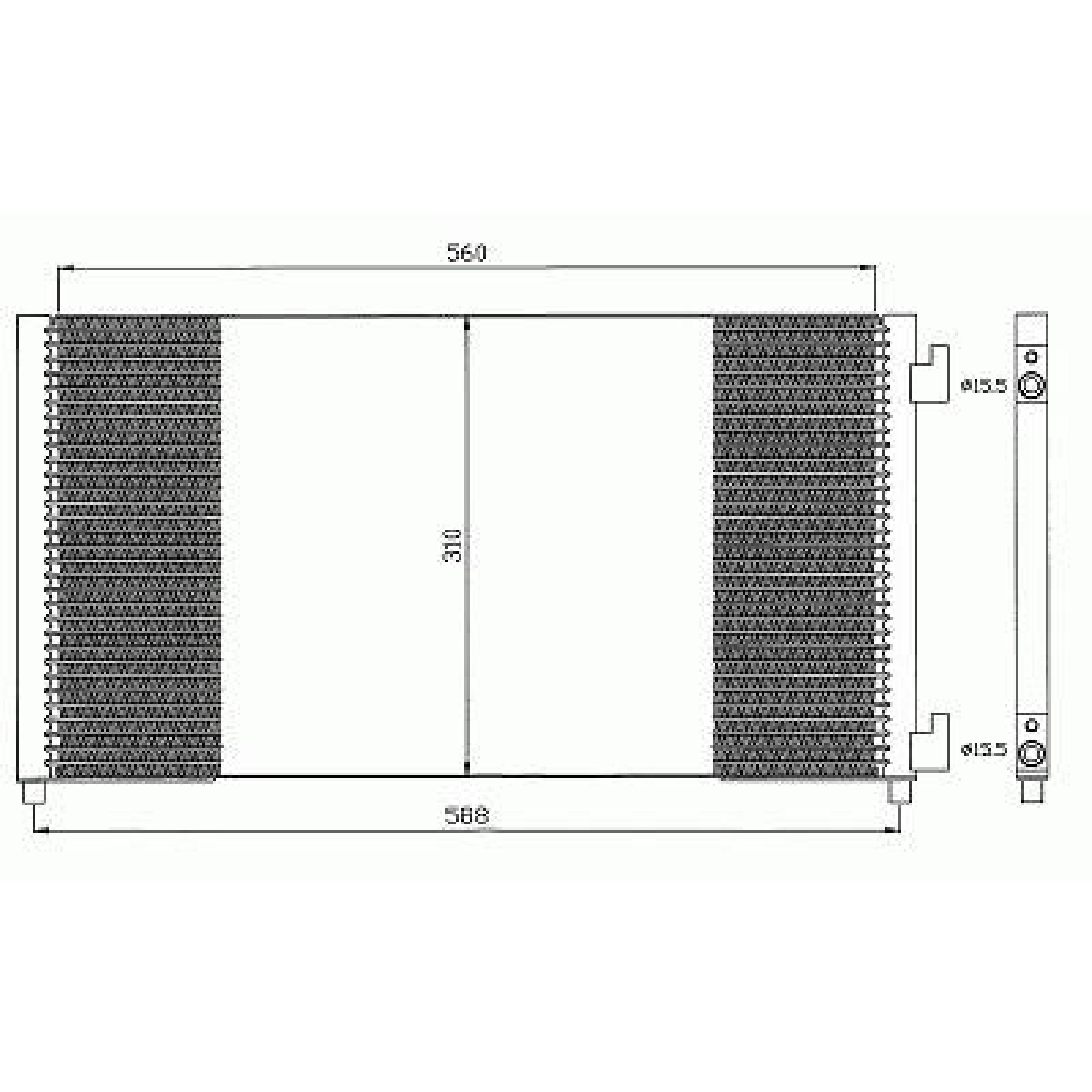 Condensador, ar condicionado para Fiat Punto 99-03