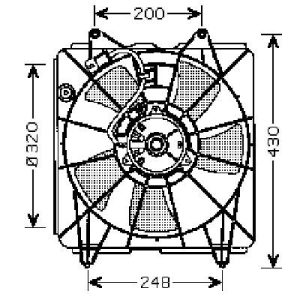 Ventilador, refrigeração do motor para Honda Civic 3/5 Hatchback 05-12