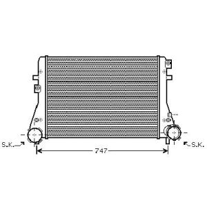 Radiador do ar de sobrealimentação para Volkswagen Touran 10->>