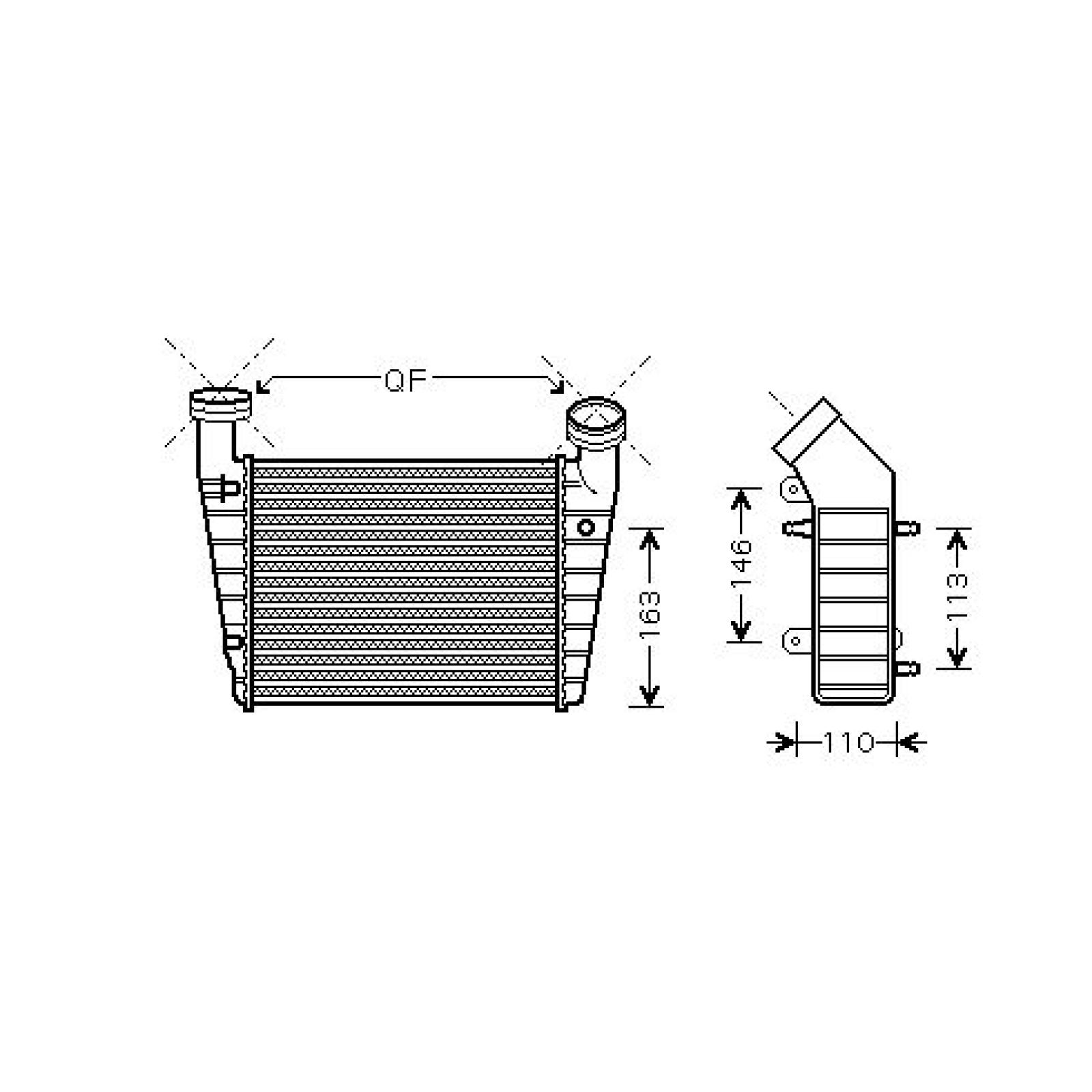 Radiador do ar de sobrealimentação para Volkswagen Passat Berlina/Carrinha (Typ3BG) 00-05