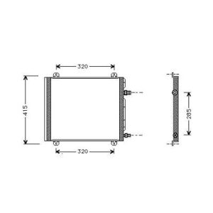 Condensador, ar condicionado para Renault Twingo 98-07
