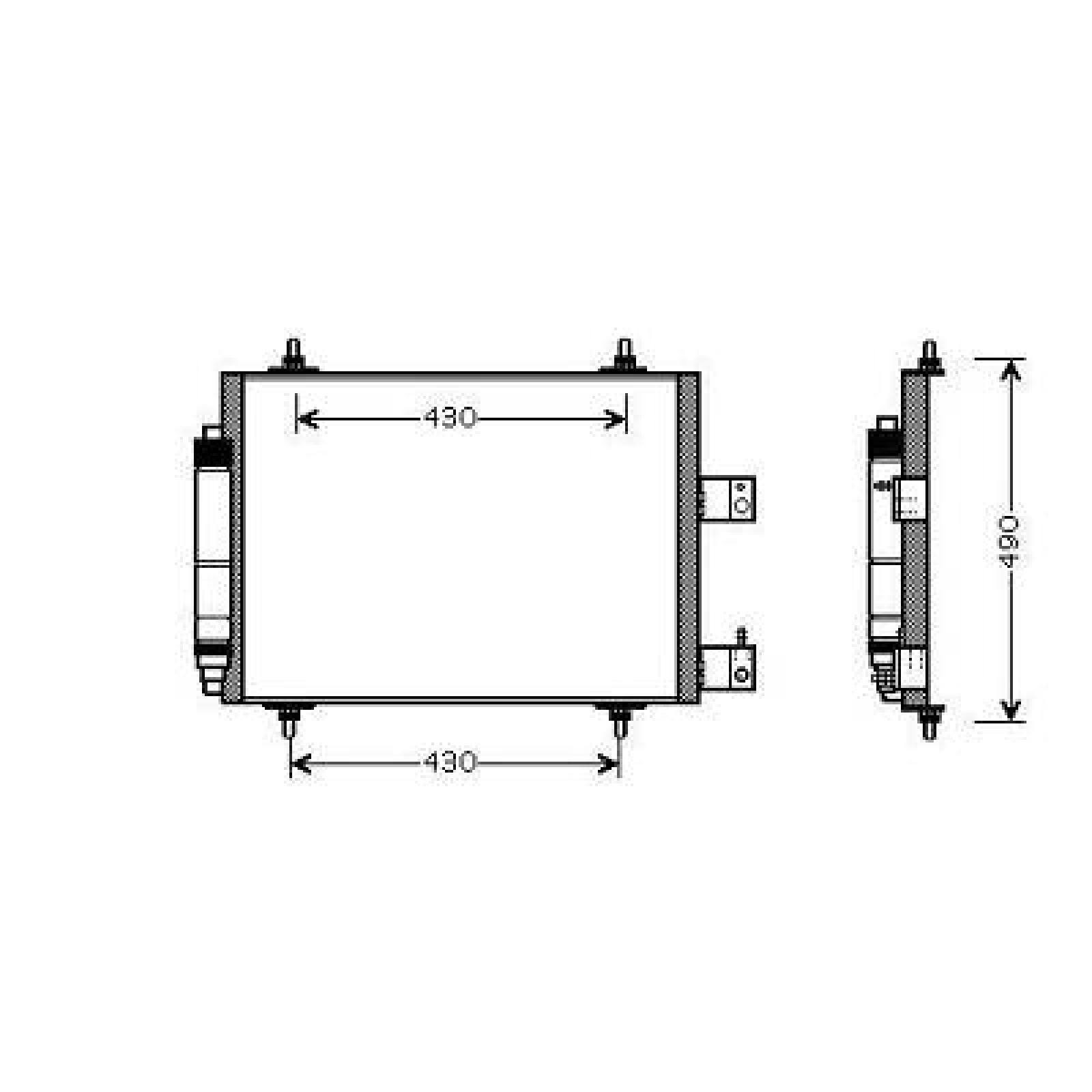Condensador, ar condicionado para Citroen C8 02->>