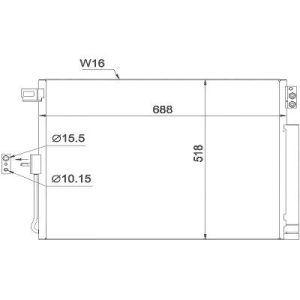 Condensador, ar condicionado para Chrysler Grand Grand Cherokee 1.11-6.13