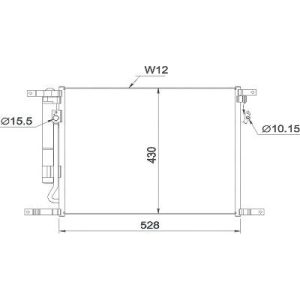 Condensador, ar condicionado para Chevrolet/Daewoo Aveo Berlina 06-11