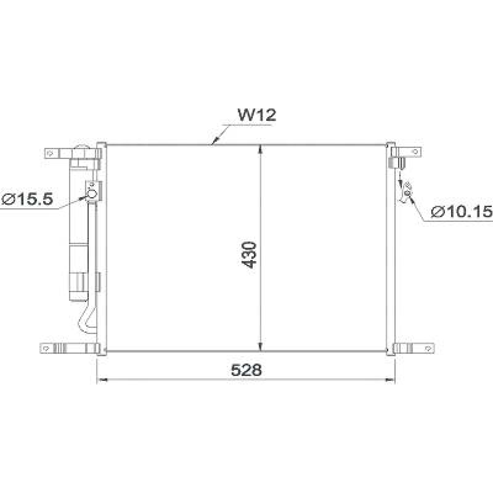 Condensador, ar condicionado para Chevrolet/Daewoo Aveo Berlina 06-11