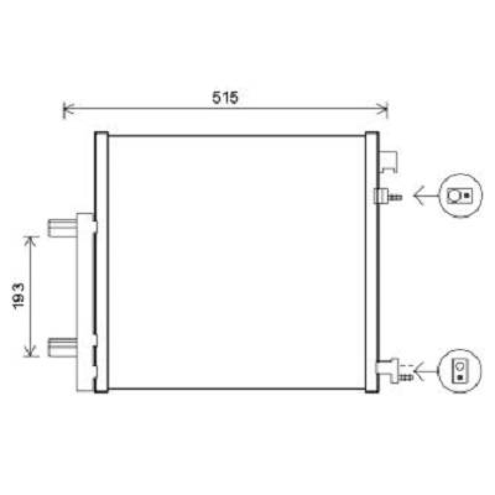Condensador, ar condicionado para Chevrolet/Daewoo Spark 10-15