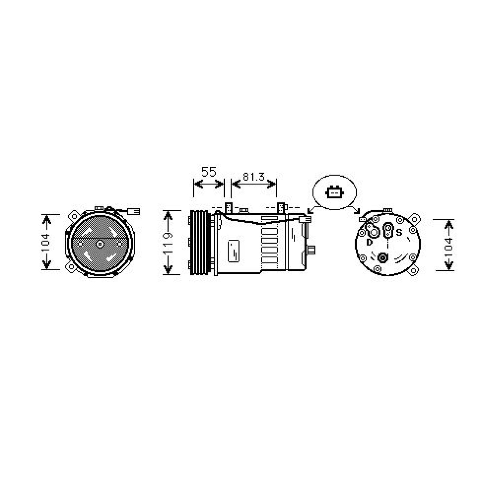 Compressor, ar condicionado para Skoda Octavia Berlina/Carrinha 96-04