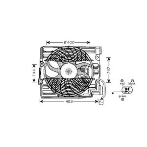 Ventilador, condensador do ar condicionado Dianteiro para BMW 5-Série (E39) 00-03