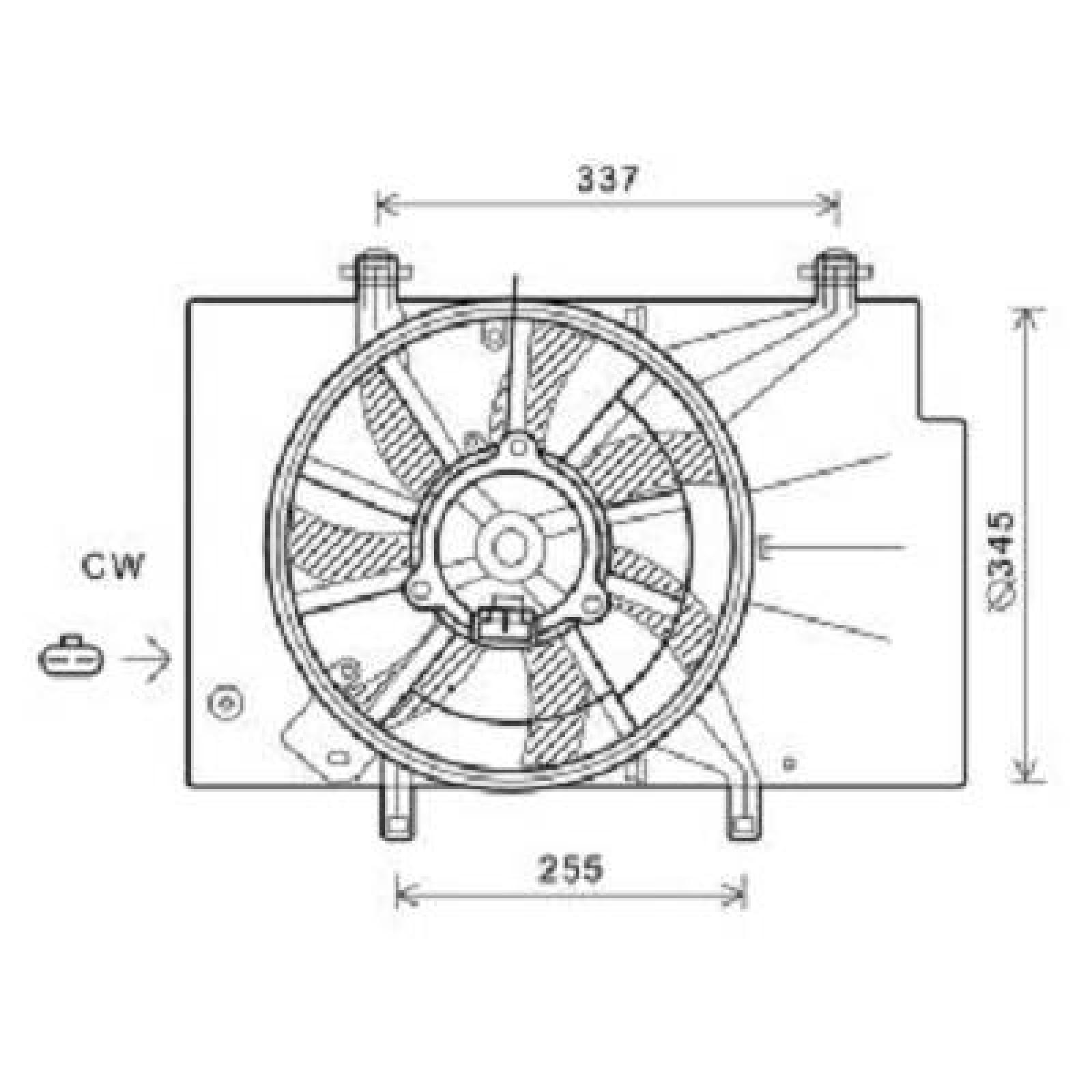 Ventilador, refrigeração do motor para Ford Fiesta 08-12