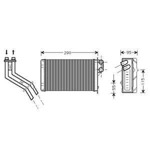 Permutador de calor, aquecimento do habitáculo para Toyota Corolla (Typ E11) 97-99