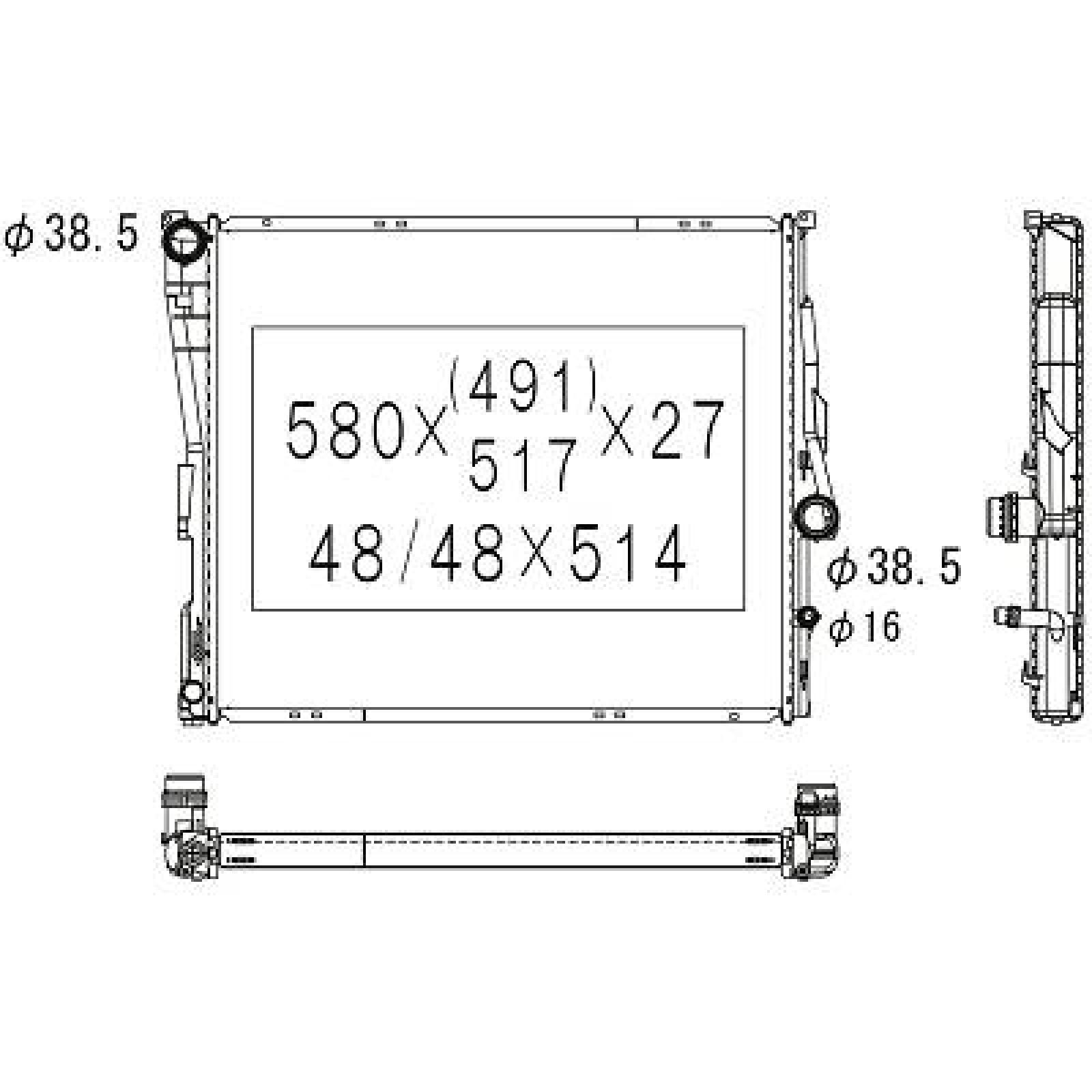 Radiador, arrefecimento do motor para BMW X3 (E83) 03-06