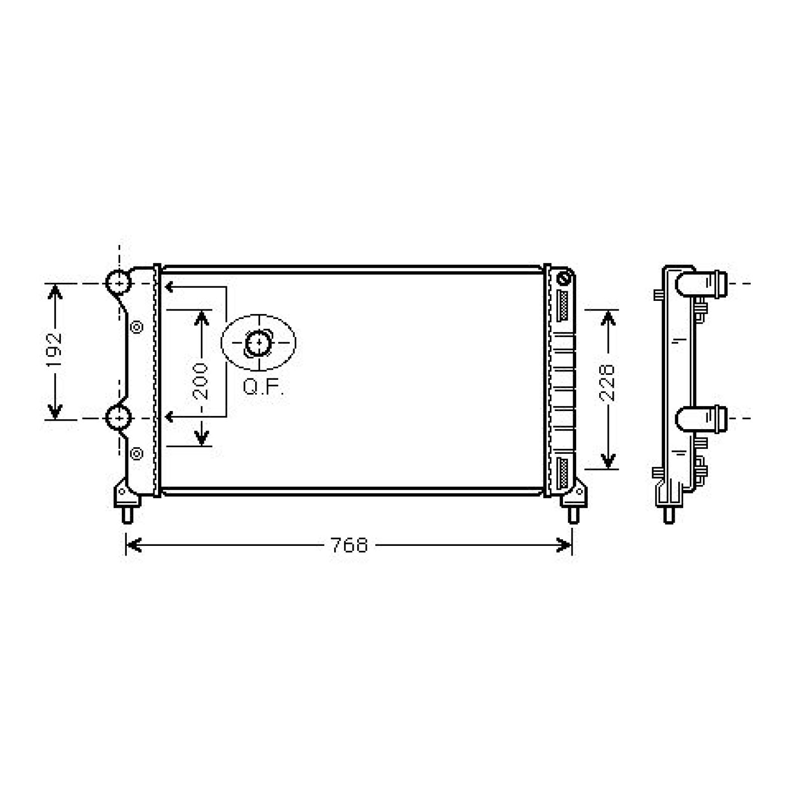 Radiador, arrefecimento do motor para Fiat Doblo 01-05