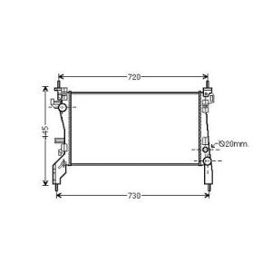 Radiador, arrefecimento do motor para Fiat Fiorino / Qubo 07-16