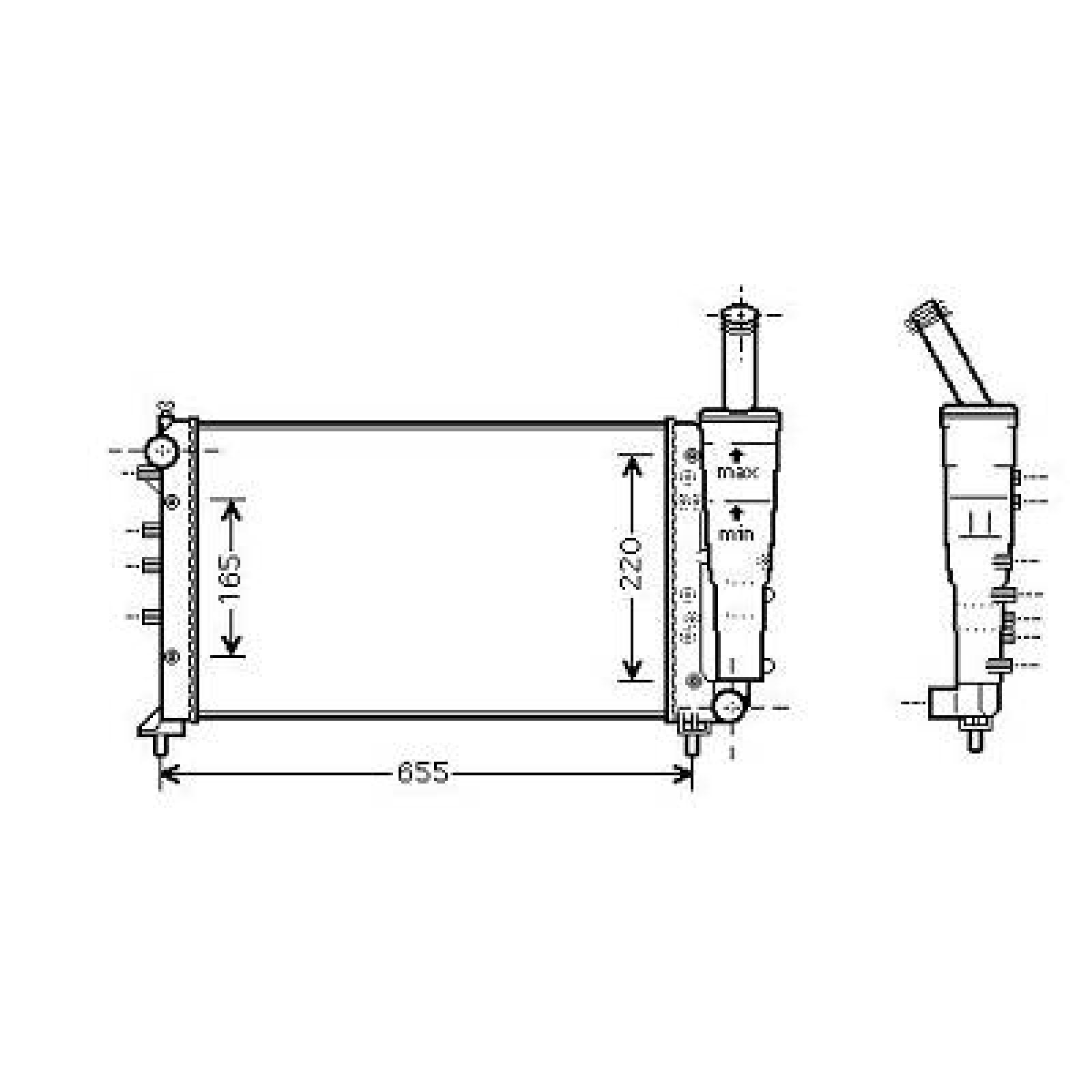 Radiador, arrefecimento do motor para Fiat Punto 03-07