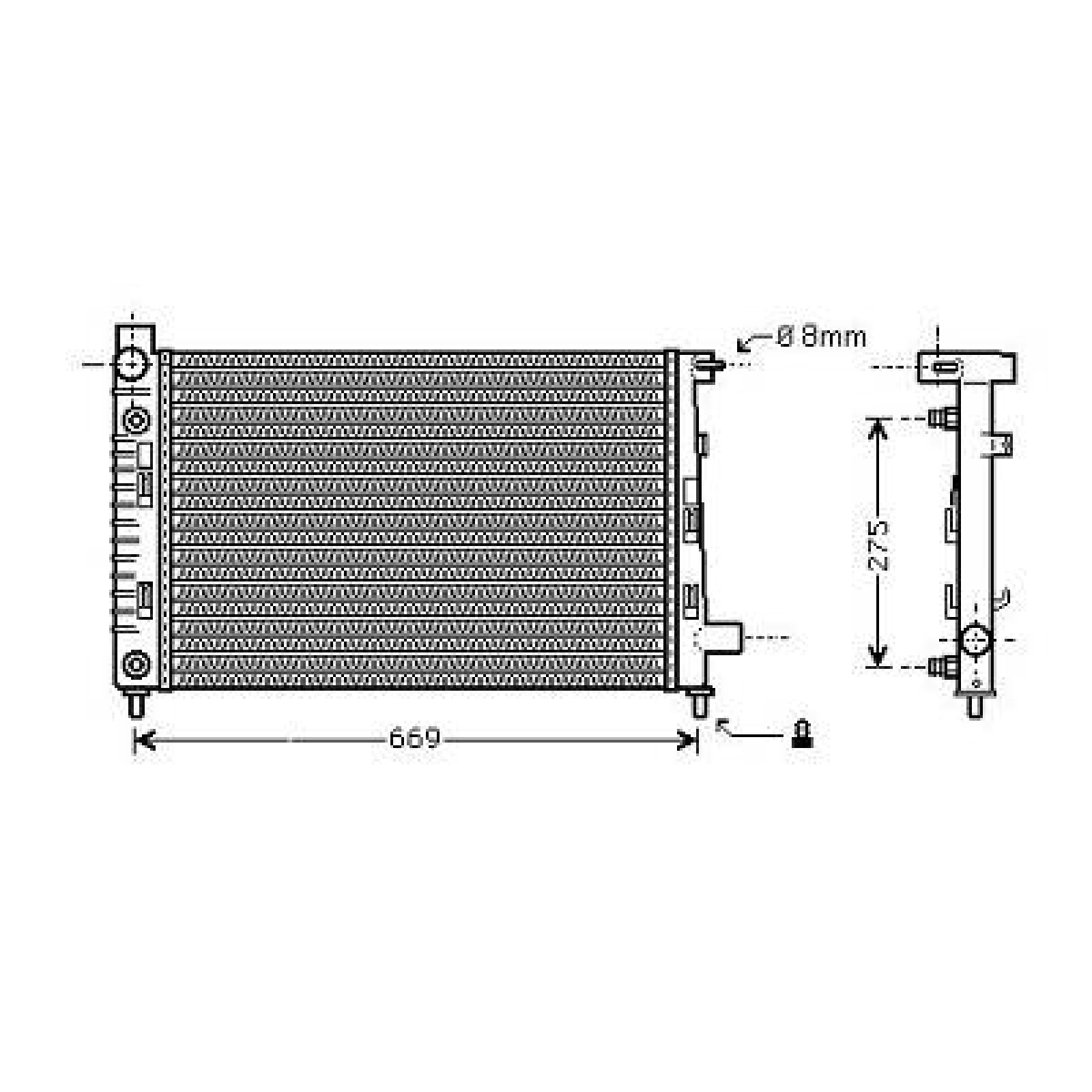 Radiador, arrefecimento do motor para Mercedes Vaneo 01-05