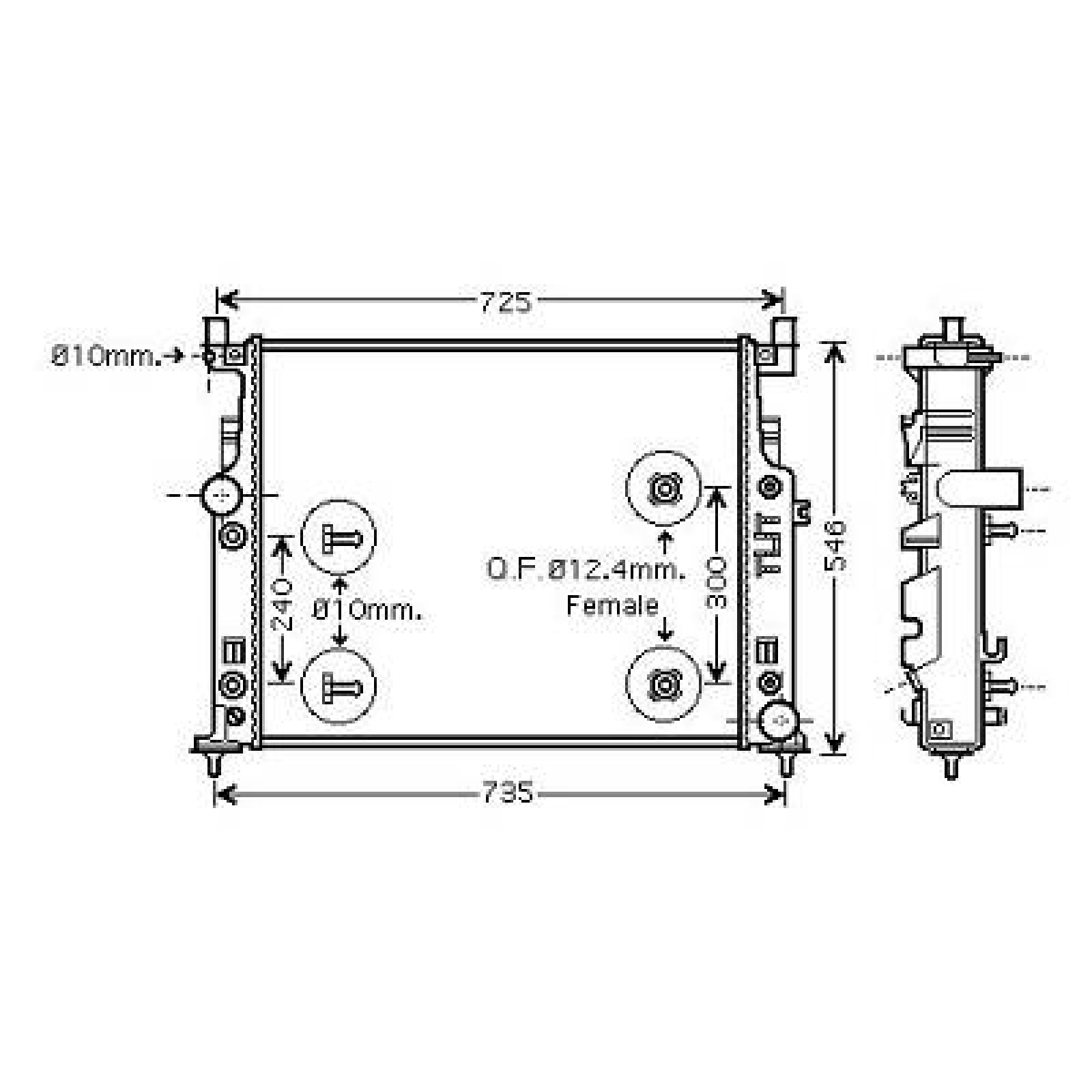 Radiador, arrefecimento do motor para Mercedes Classe M (W164) 08-11