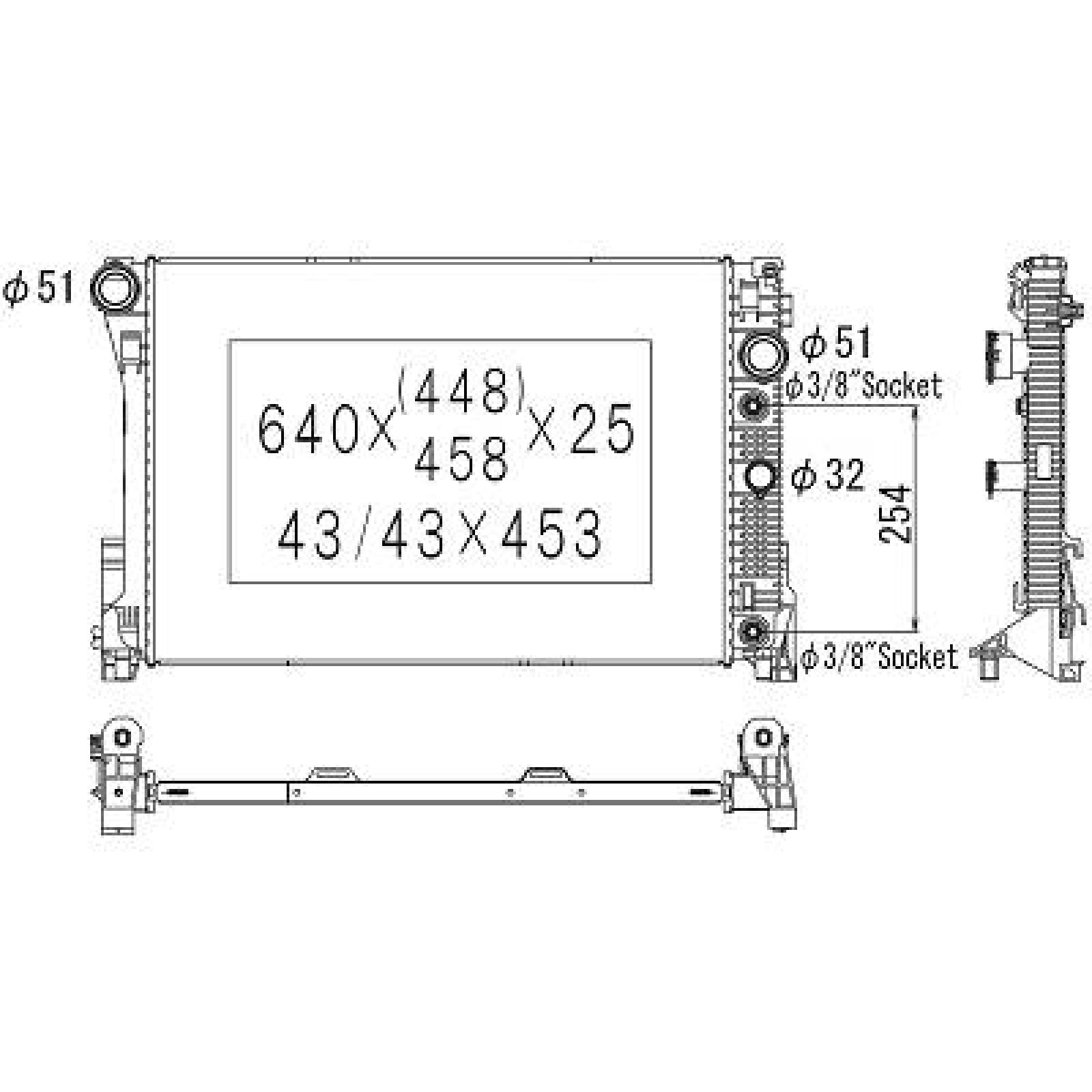Radiador, arrefecimento do motor para Mercedes Classe C W204 07-11