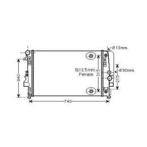 Radiador, arrefecimento do motor para Mercedes Viano/Vito W639 03-10
