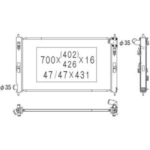 Radiador, arrefecimento do motor para Mitsubishi Outlander 07-10