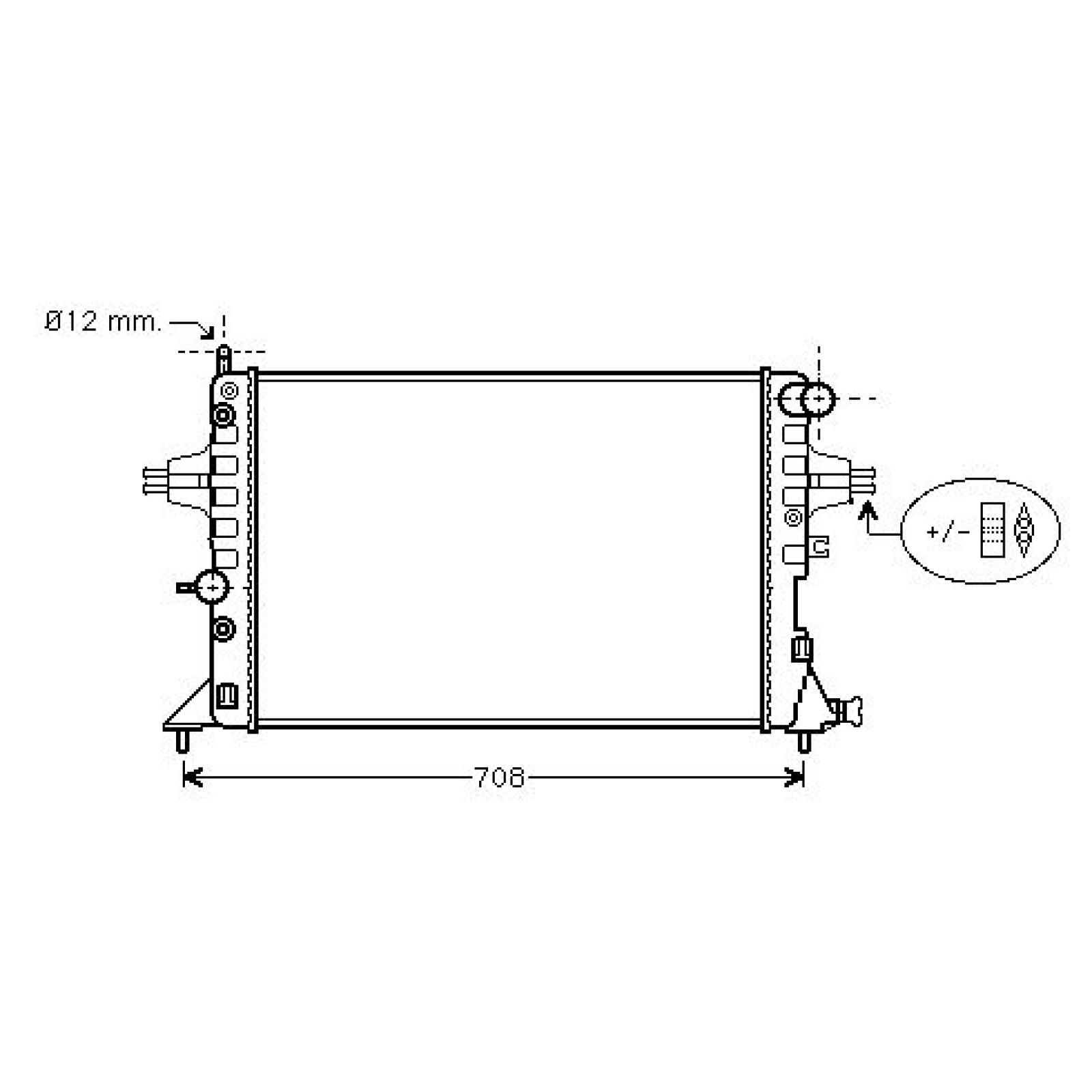 Radiador, arrefecimento do motor para Opel Zafira 99-05