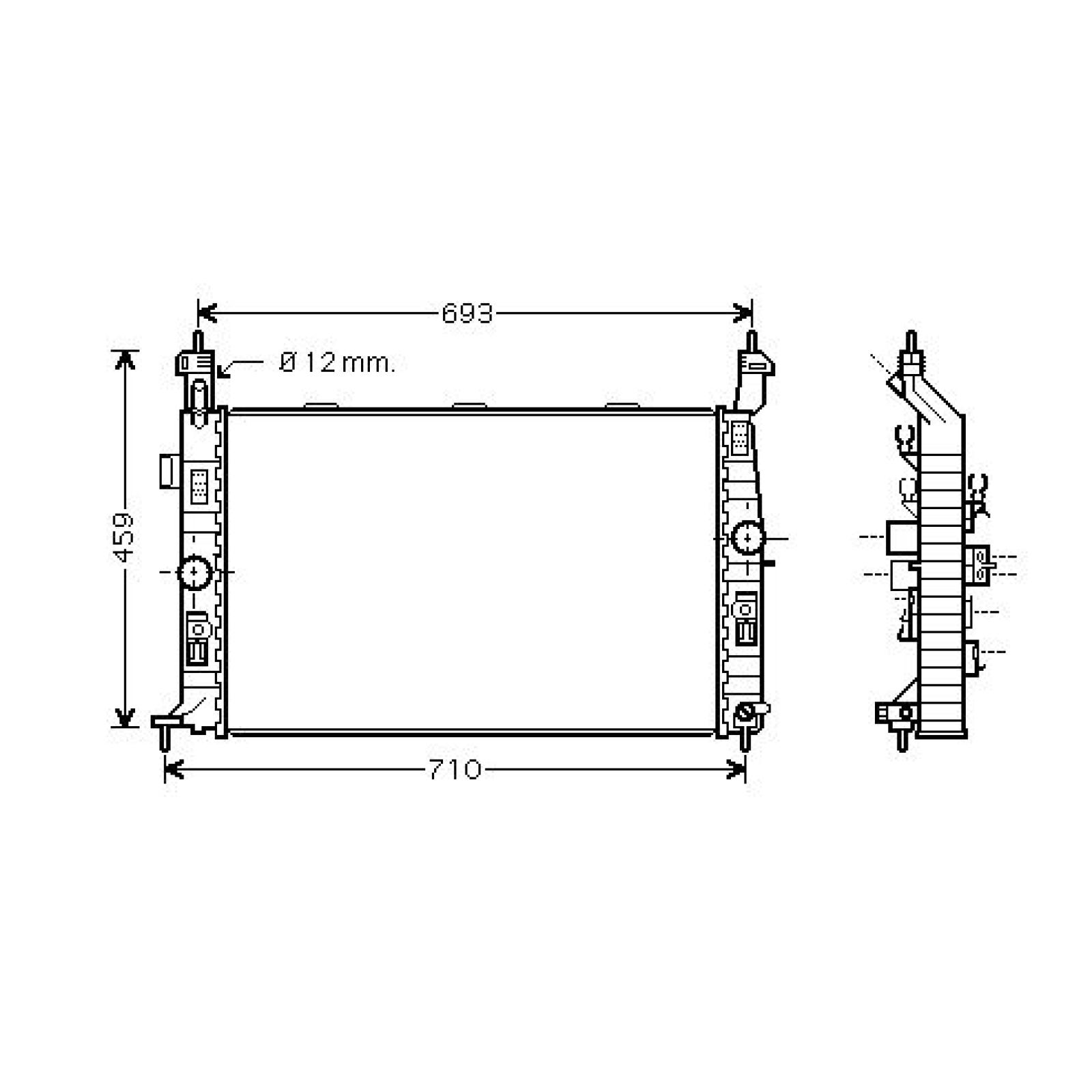 Radiador, arrefecimento do motor para Opel Meriva 06-10