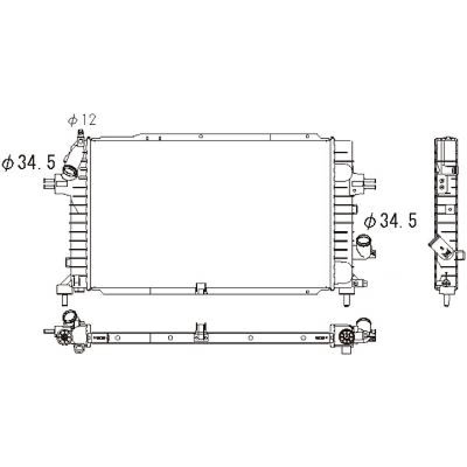 Radiador, arrefecimento do motor para Opel Astra H 04-09