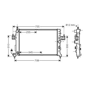 Radiador, arrefecimento do motor para Opel Corsa C 03-06