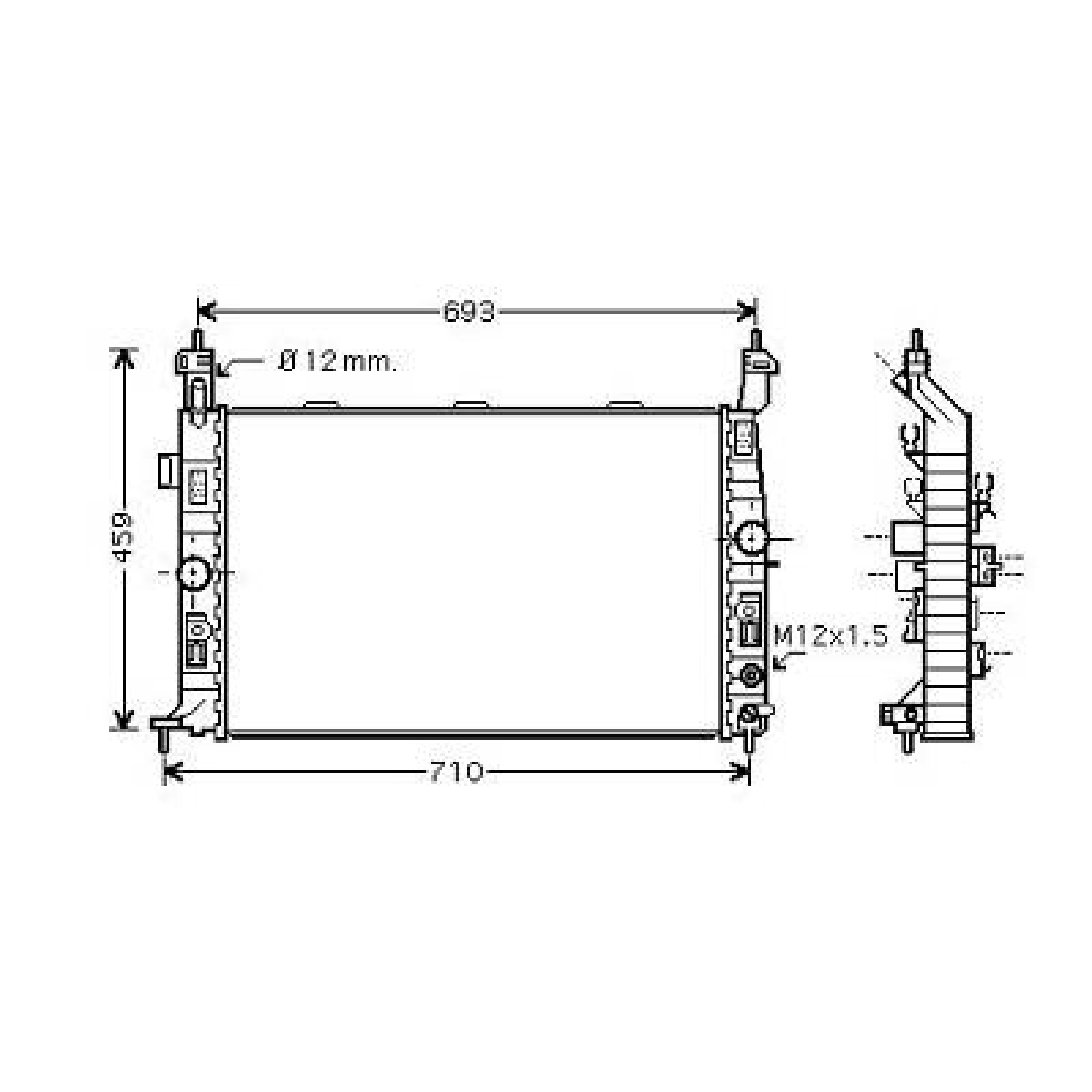 Radiador, arrefecimento do motor para Opel Meriva 06-10