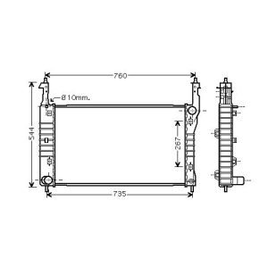 Radiador, arrefecimento do motor para Opel Antara 07-10