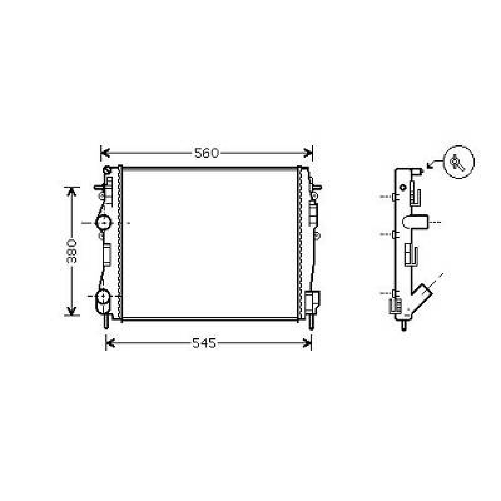 Radiador, arrefecimento do motor para Renault Kangoo 98-03