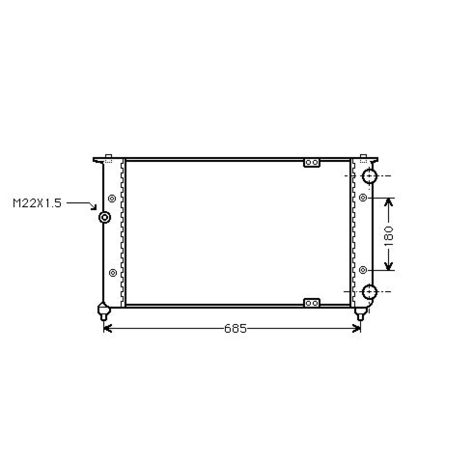 Radiador, arrefecimento do motor para Volkswagen Polo Caddy/Var./Clas 95-04