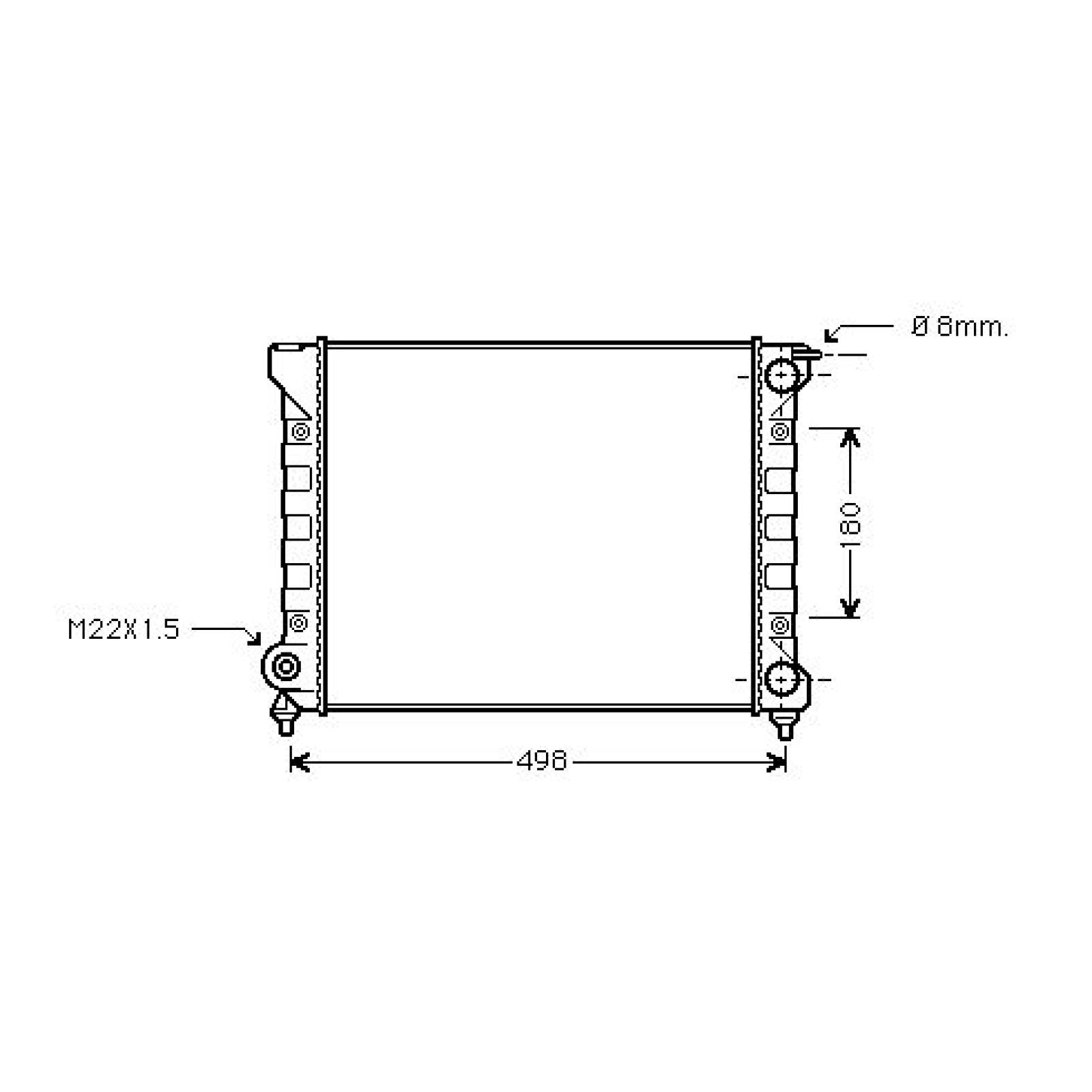Radiador, arrefecimento do motor para Volkswagen Golf II (Typ191) 83-91