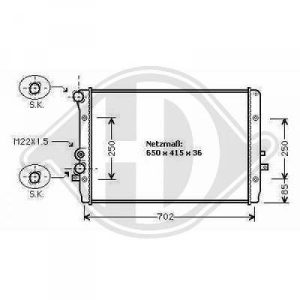 Radiador, arrefecimento do motor para Seat Toledo/Leon (Typ1M/L) 99-04