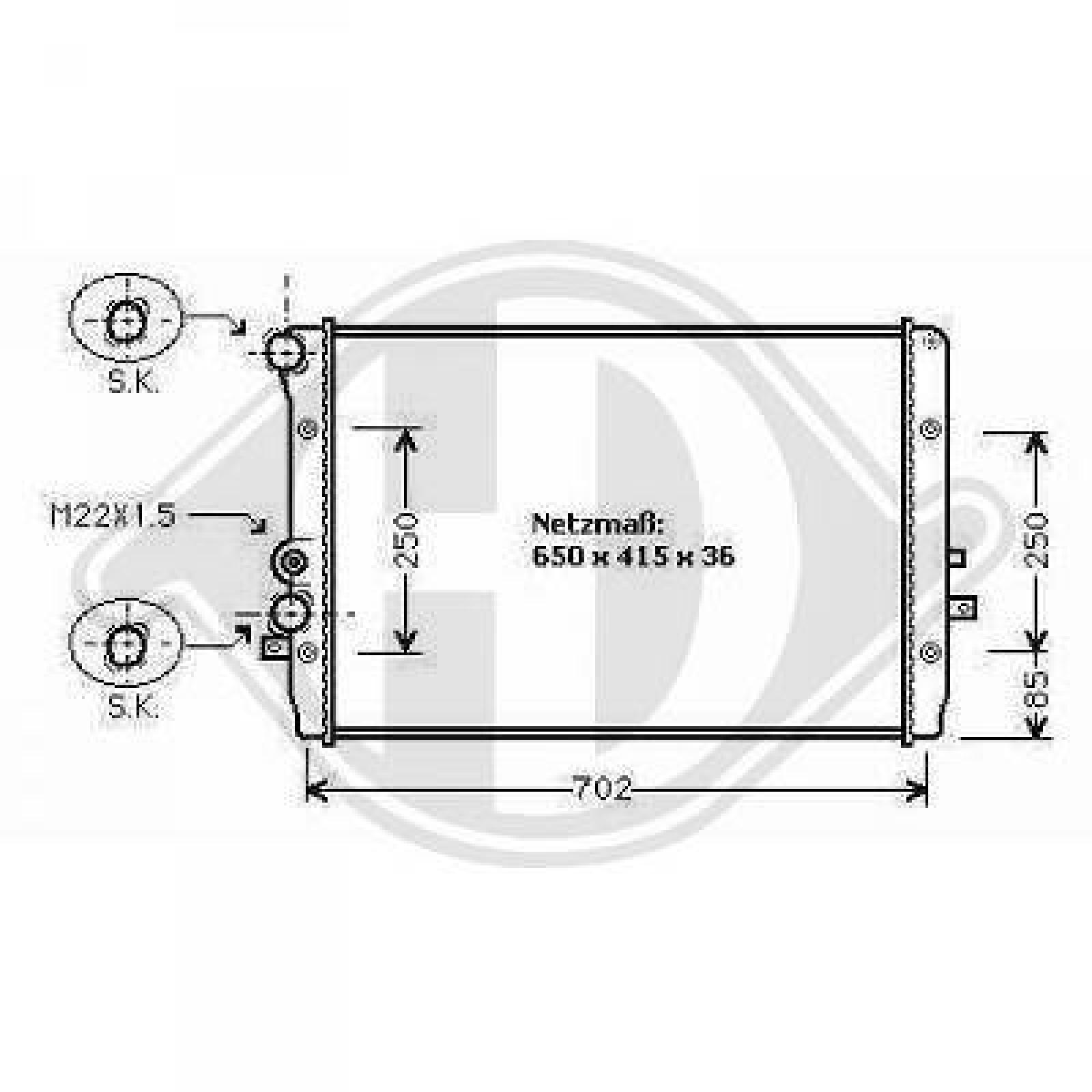 Radiador, arrefecimento do motor para Seat Toledo/Leon (Typ1M/L) 99-04
