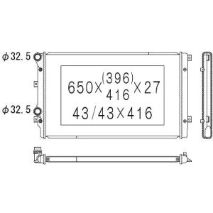 Radiador, arrefecimento do motor para Volkswagen Golf VI GTI/GTD 08-12