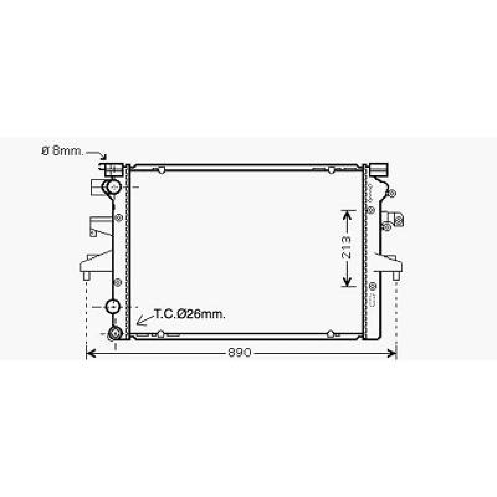 Radiador, arrefecimento do motor para Volkswagen T5 Multivan/Caravelle 03-09