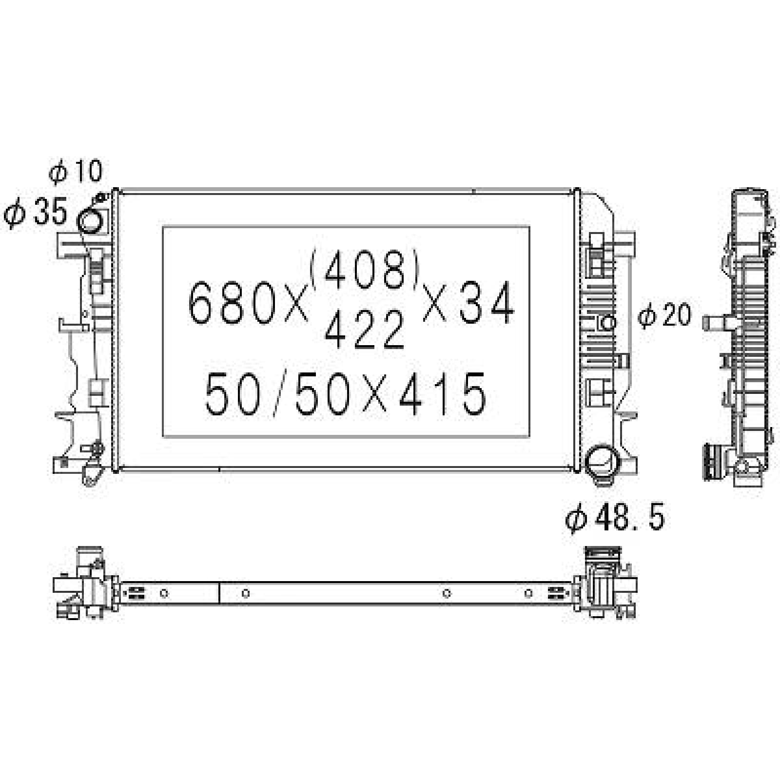 Radiador, arrefecimento do motor para Volkswagen Crafter 06-16