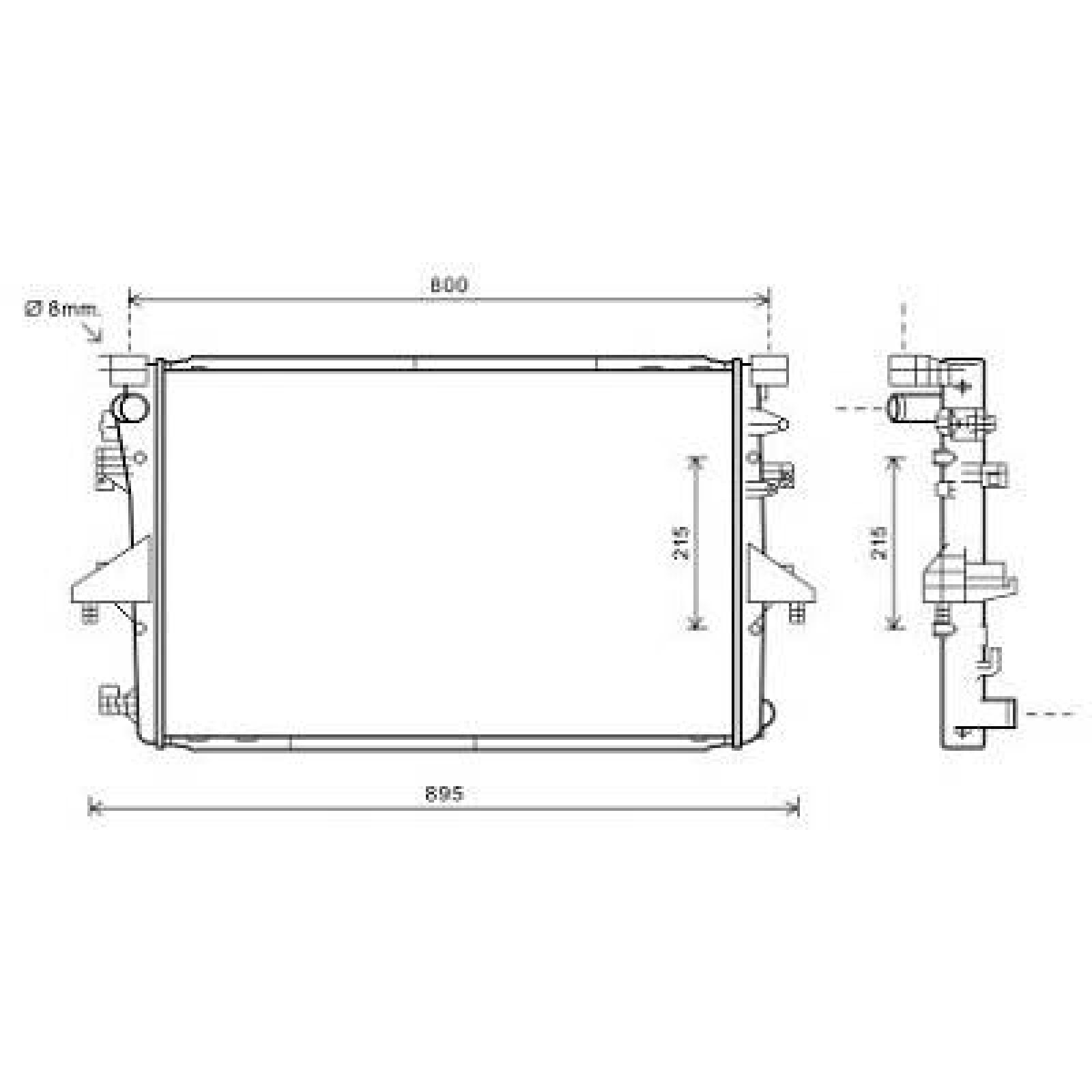 Radiador, arrefecimento do motor para Volkswagen T5 Multivan/Caravelle 09-15